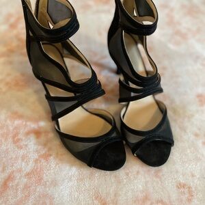 Nine West Black Strappy Heels